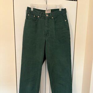 Green Straight Leg Relaxed Fit Denim